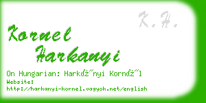 kornel harkanyi business card